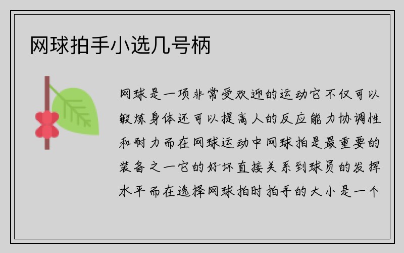 网球拍手小选几号柄