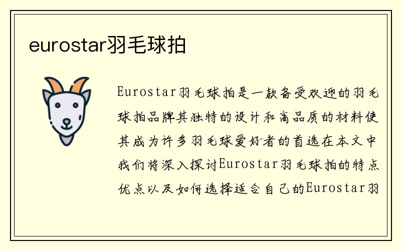 eurostar羽毛球拍