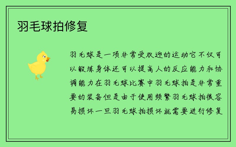 羽毛球拍修复